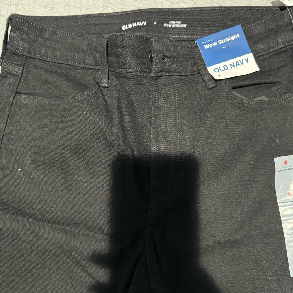 Old Navy Black High Rise Straight Jeans